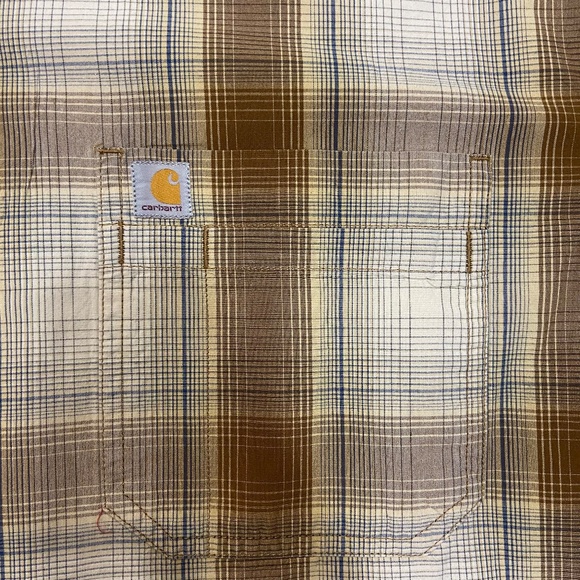 Men's Carharrt Relax Fit Shirt Short Sleeve Button Up Shirt Size 2XL - Picture 2 of 9